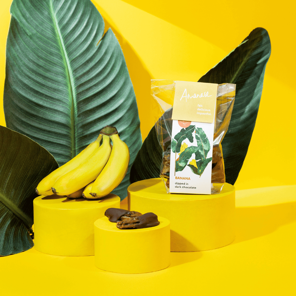 Amanase Handmade Banana Bites mit veganer, fairer Bio-Schokolade
